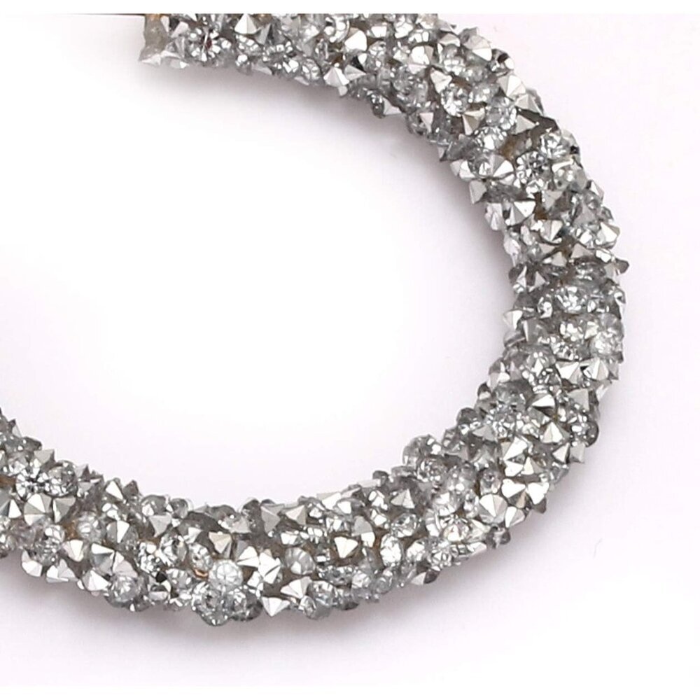 Glitter Hoop Earrings Bohemian Sparkle Resin Rhinestone Wrapped Hoop Dangle Earr - Picture 6 of 6